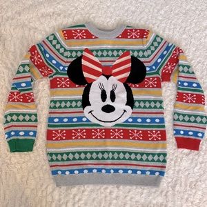 Disney Store Girls Christmas Minnie Sweater